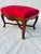 90's Vintage French Style Red Upholstery Footstool in very good condition. 25" L X 21.5"D X 17.5"H