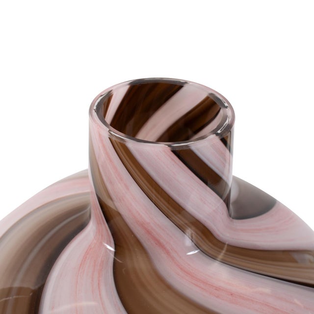 Kenneth Ludwig Chicago Neapolitain Glass Vase- Small For Sale - Image 4 of 10