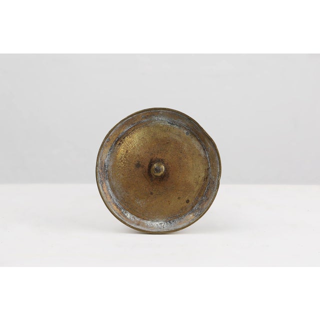 Antique Flemish Copper Disc Candlestick, 15th Century For Sale - Image 10 of 12
