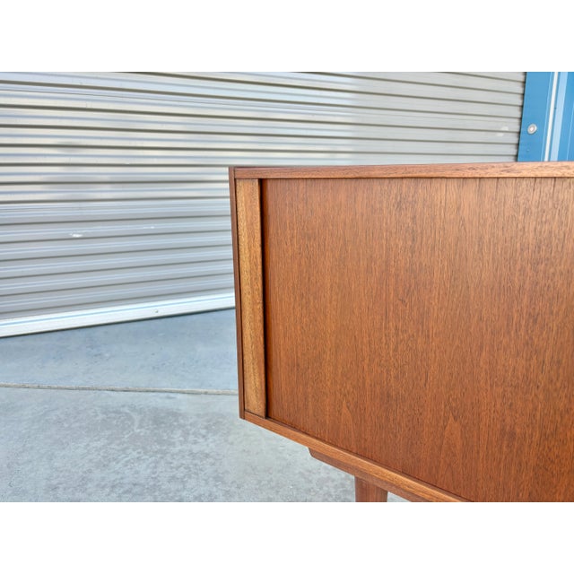 1970s 1970s Mid-Century Modern Walnut Tambour Door Credenza / Media Console For Sale - Image 5 of 12