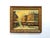 A super attractive vintage framed oil painting depicting a snow-covered Parisian street scene, showcasing Montmartre area...
