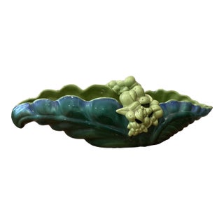 Large Iridescent Pottery Centerpiece / Planter With Fruit Clusters, Circa 1960s For Sale