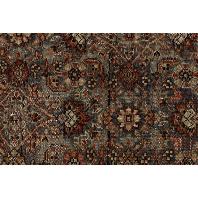 Antique Hamadan Wool Rug | Distressed Muted Earth Tones Oversized Runner / Gallery Rug For Sale - Image 9 of 11