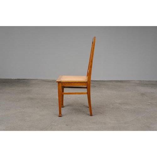 Art Nouveau Chairs in Oak, Set of 4 For Sale - Image 5 of 18