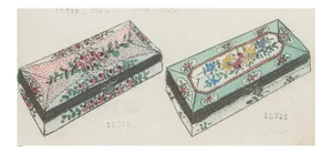 Unknown - Porcelain Boxe - Original China ink and Watercolor - 1890s