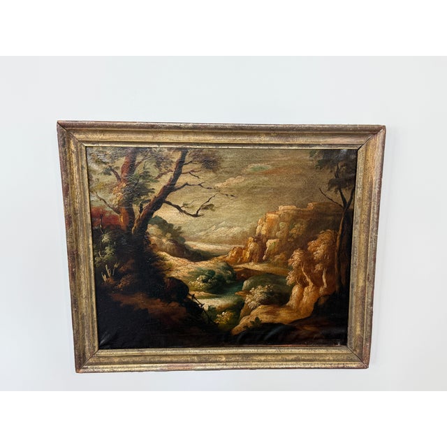 Grand Tour Italianate Old Master Style Landscape With Ruins and River Valley, 19th Century For Sale - Image 3 of 8