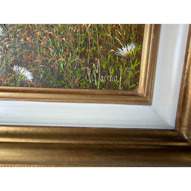 2003 Patrice Marchal “Marguerites” French Wildflower Landscape Oil on Canvas Painting, Framed For Sale - Image 10 of 12