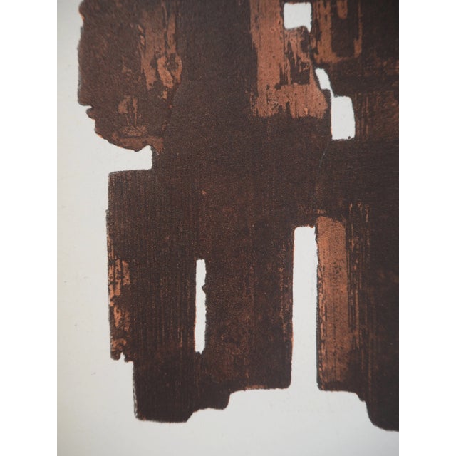 Modern Pierre Soulages, Eau Forte IX, Lithograph and Stencil For Sale - Image 3 of 5
