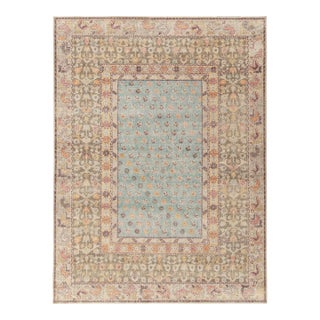 Rug & Kilim’s Oversized Posey Rug in Light Blue, 12x15 For Sale
