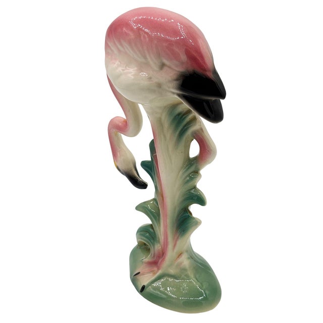 1950s 1950s MCM California Pottery Ceramic Searcher Tropical Pink Flamingo Figurine Statue For Sale - Image 5 of 13