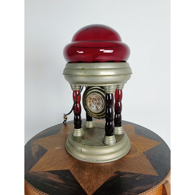Vintage Tin Lamp with Clockwork For Sale - Image 11 of 18