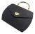 Elegant 1990s Black Fabric, Brass and Chromed Metal Hand-Bag by Sergio Rossi For Sale