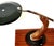 Mid-Century Modern President Desk Lamp by Fase Black Lacquered Edition and Mongoy Wood, 1968 For Sale - Image 3 of 7