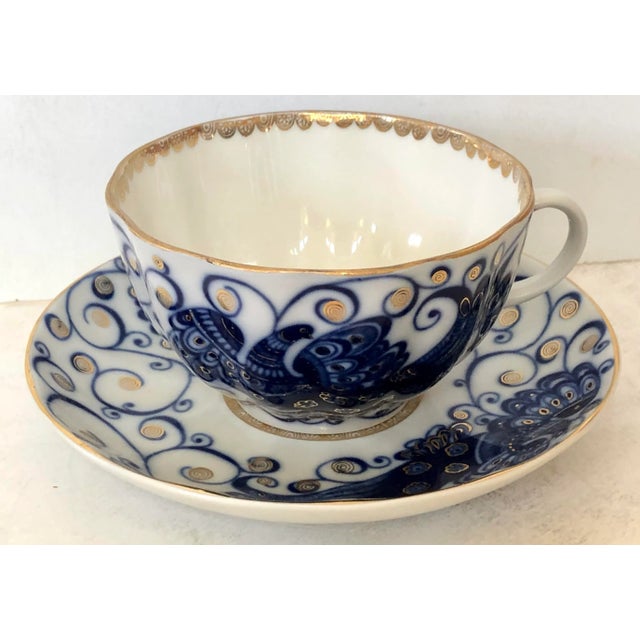 Rococo Russian Cup and Saucer For Sale - Image 3 of 8