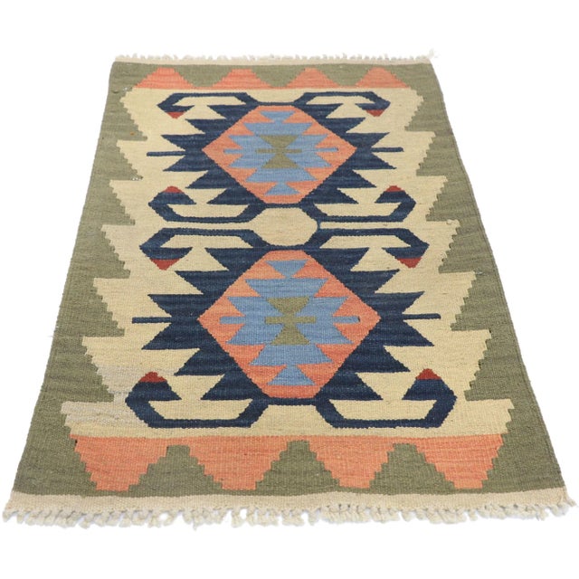 Tribal Vintage Persian Shiraz Kilim Rug - 01'11 X 02'11 For Sale - Image 3 of 9