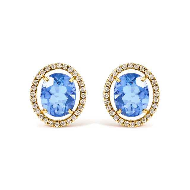 Bathe your world in a hush of ocean light with these luminous studs, where cool blue fluorite glows like tide pools...