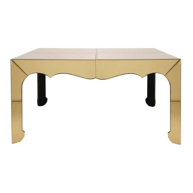 Exclusive mirrored designer dining table / conference table Very interesting and modern table. Mirrored with facet cut....
