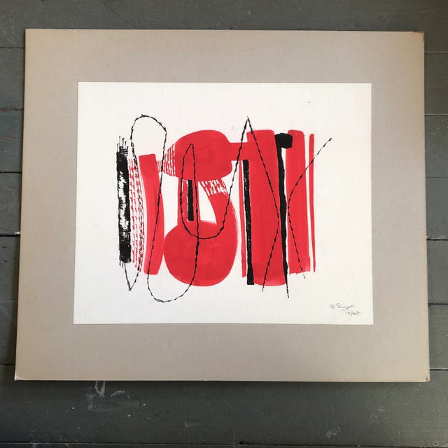 1960s Original 1960’s Bernard Segal Abstract Painting Signed For Sale - Image 5 of 5