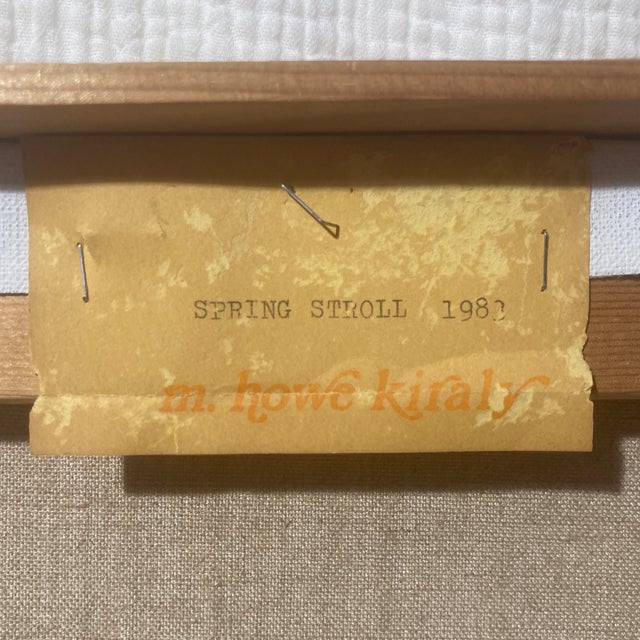 Art Deco 1982 Portrait Painting on Linen by Mary Howe Kiraly, Signed With Provenance & Floater Frame For Sale - Image 3 of 12