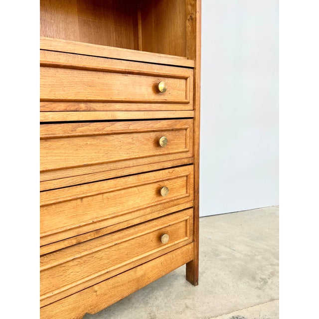 Vintage Oak Bookcase with Brass Drawers, 1950s For Sale - Image 12 of 17