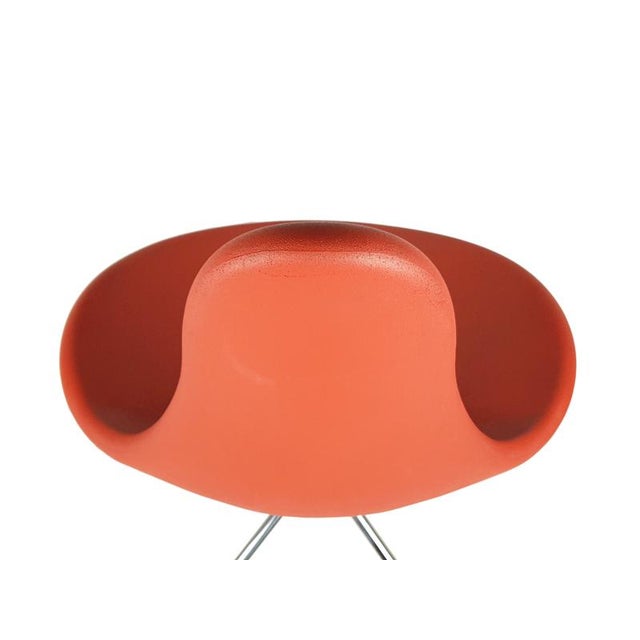 Postmodern Italian Chrome-Plated Metal Base and Red Polyurethane Seating Chairs, 1990s, Set of 5 For Sale - Image 3 of 18