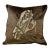 16" Square Decorative Throw Pillow Embellished With a Majestic Horse & Bridle Stitched in Silver on a Rich Taupe Background - Made in the U K For Sale