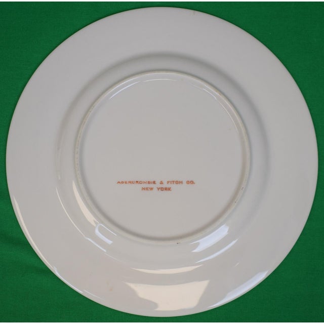 Traditional Set X 4 Frank Vosmansky X Abercrombie & Fitch Hand Painted Fox Hunt Scene Luncheon Plates For Sale - Image 3 of 8