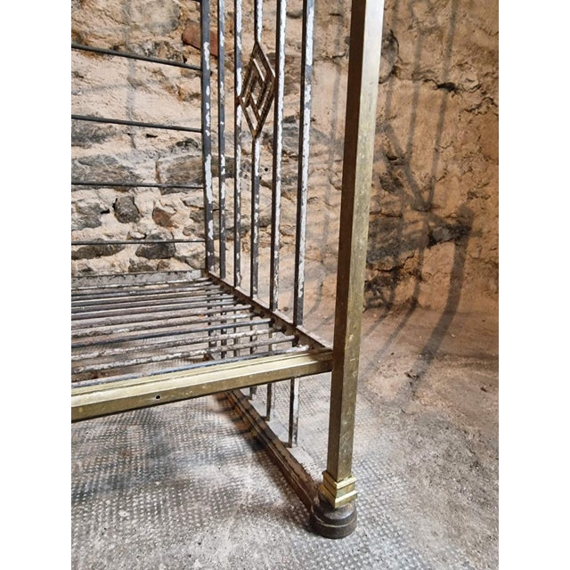 Antique Industrial French Shelving Unit in Iron and Brass from Dubois, Lyon, 1920s For Sale - Image 6 of 18