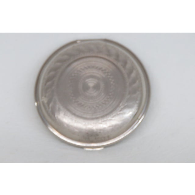 Art Deco Richard Hudnut Powder Compact Engraved Silver Tone Art Deco Pocket Mirror 4775b For Sale - Image 3 of 12