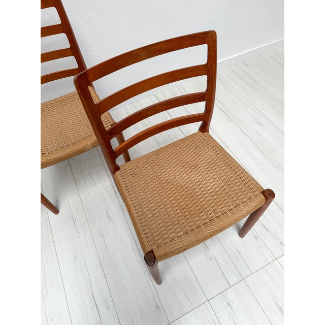Vintage Danish Teak Dining Chairs No. 85 by Niels O. Møller from J.L. Møllers, 1970s, Set of 4 For Sale - Image 6 of 10