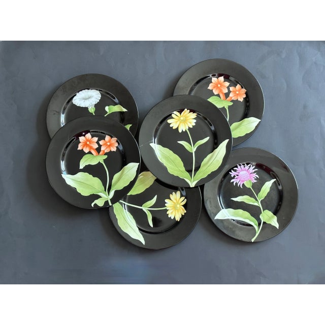 Set an elegant table with this decorative set of Fitz and Floyd dessert plates. The vintage plates could also be hung on a...