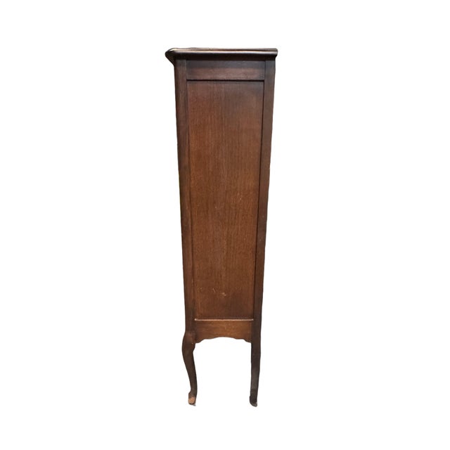 Antique Queen Anne Style Walnut Display Cabinet Bookcase Curio, C. 1920s For Sale - Image 4 of 13
