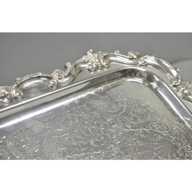 Silver Vintage Bristol 132 Victorian Silver Plated Narrow Serving Platter Bar Tray For Sale - Image 8 of 15