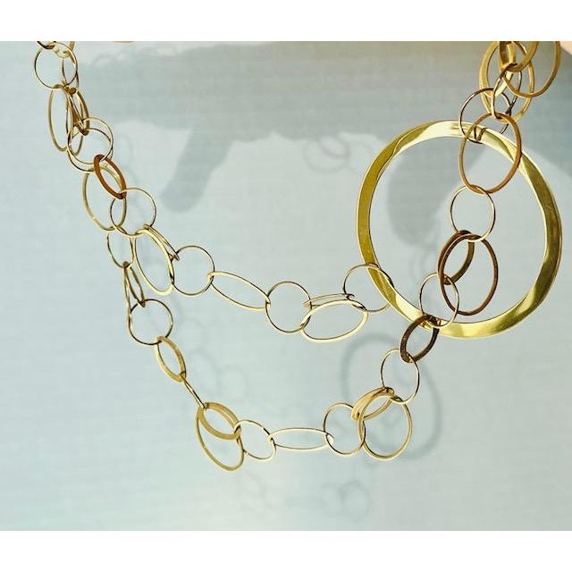 Metal Vintage Lana 14k Gold Double Layer Hoops Necklace, Statement Luxury, Adjustable Clasp For Sale - Image 7 of 12
