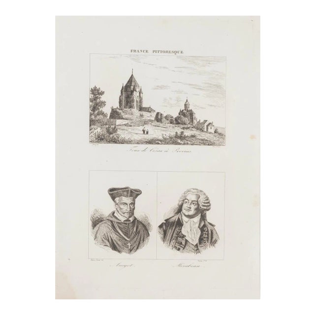 Unknown, Portraits and Landscape, Lithograph, 19th Century For Sale
