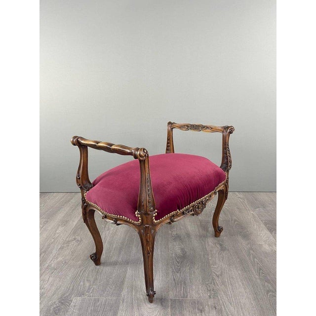 19th Century Louis XV Chair and Ottoman Set, 1890s, Set of 2 For Sale - Image 6 of 12