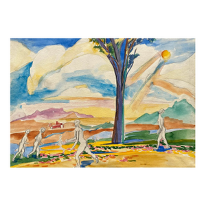 1950s Frank Wallace Looking for the Sun Watercolor
