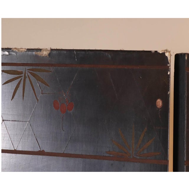 Vintage Four-Paneled Chinese Coromandel-Style Room Divider Screen For Sale - Image 11 of 13