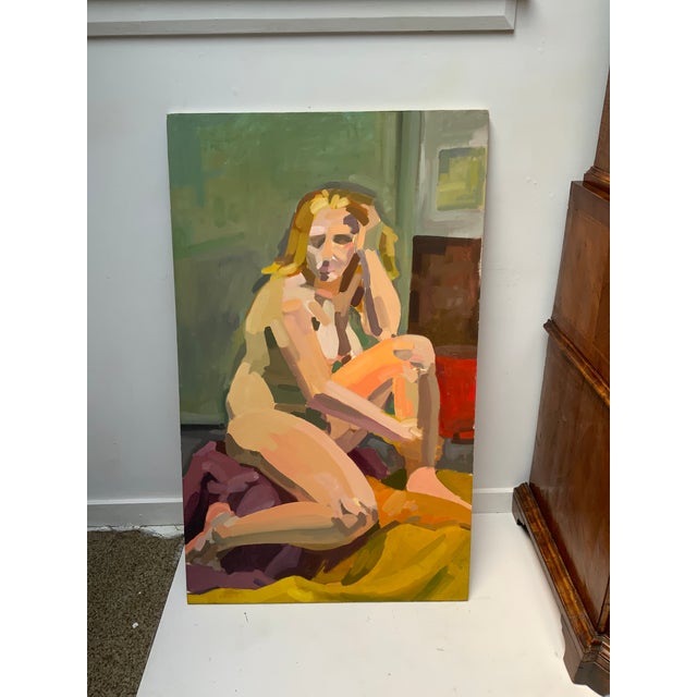 Abstract 1980s Abstract Female Nude Painting by Kim Drucker Stockwell For Sale - Image 3 of 8