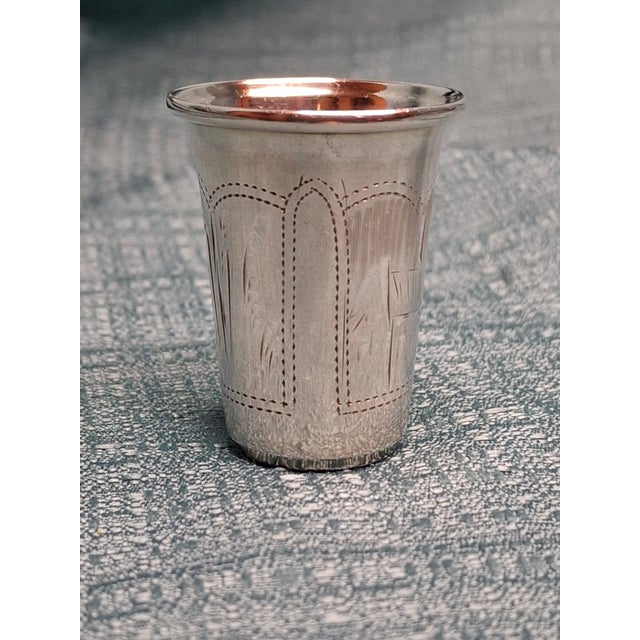 Early 20th Century 84 Zolotnik Silver Kiddush Cups Israel Zakhoder and Heirs - Set of 3 For Sale - Image 15 of 18