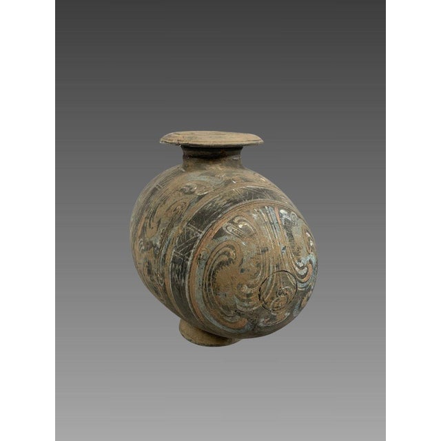 Polychrome earthenware cocoon vase, Early Han Dynasty (206 BC - 220 AD). Ancient China For Sale - Image 6 of 6