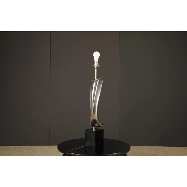 1970s Maurizio Tempestini for Laurel Lamp Co Sculptural Chrome Arc Table Lamp, 1970s For Sale - Image 5 of 17