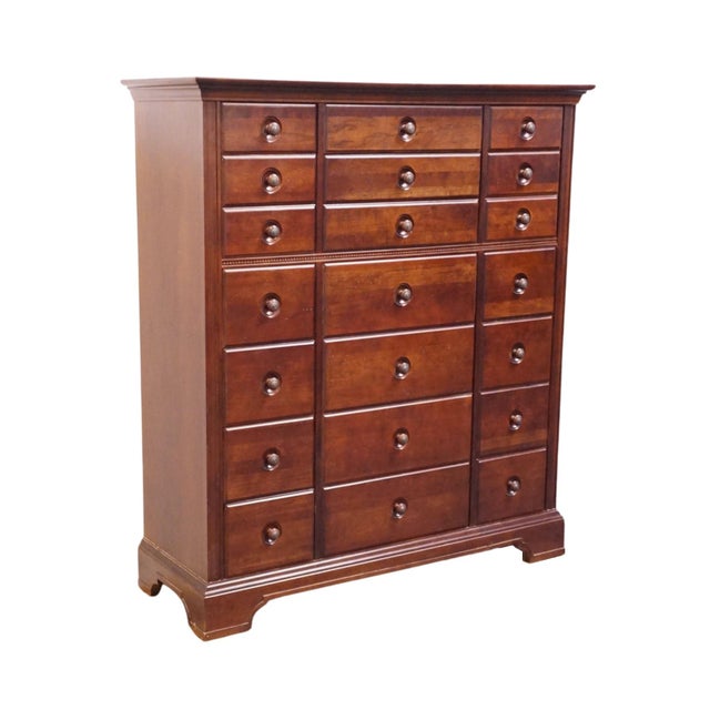 STANLEY FURNITURE Solid Cherry Early American Traditional 54" 18-Drawer Master Chest / Triple "Chesser" 589-13-13 60.5"...