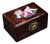 Vintage Rosewood Box With Mother-of-Pearl Inlay of a Boy With Lotus - Jewelry Box For Sale