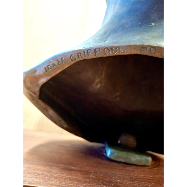Early 20th-Century Female Bronze Bust on Stand by Oliver Grymes For Sale - Image 13 of 16