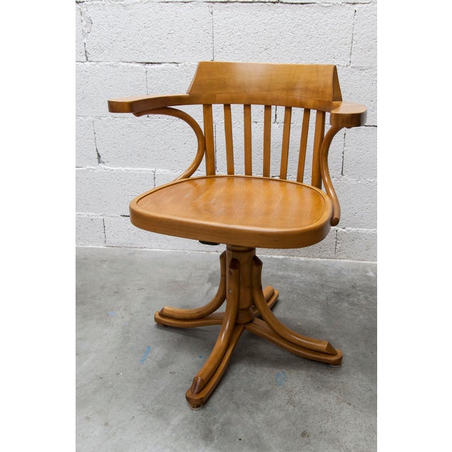 Thonet swivel office chair, Scandinavian style, bentwood, 1960s Made in the Radomsko factory in Poland, this chair is in...