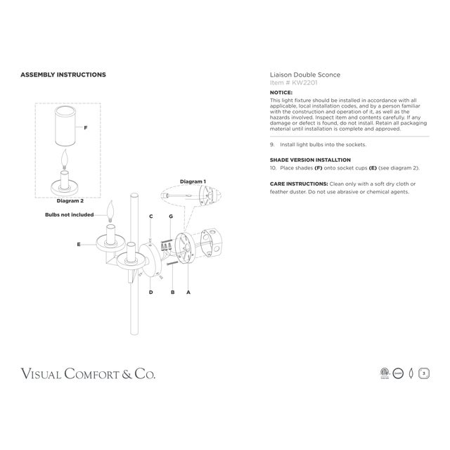 2020s Kelly Wearstler for Visual Comfort Signature Liaison Double Sconce in Bronze For Sale - Image 5 of 5