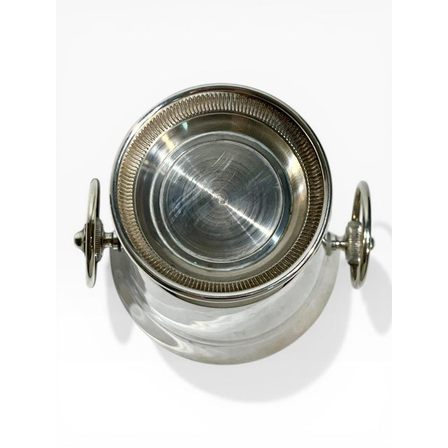 Silver Vintage French Art Deco Silver Plate Ice Bucket With Ice Spoon For Sale - Image 8 of 14