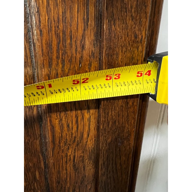 Brown Antique Victorian Carved Oak Hall Tree With Mirror, Brass Hooks & Umbrella Stands For Sale - Image 8 of 10