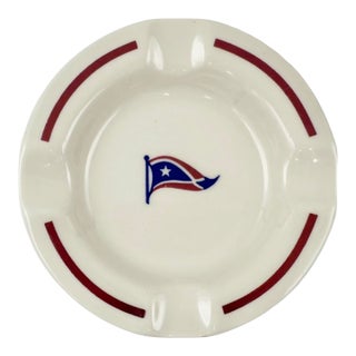 Vintage Corpus Christi Yacht Club Ceramic Nautical Burgee Ashtray Dish For Sale